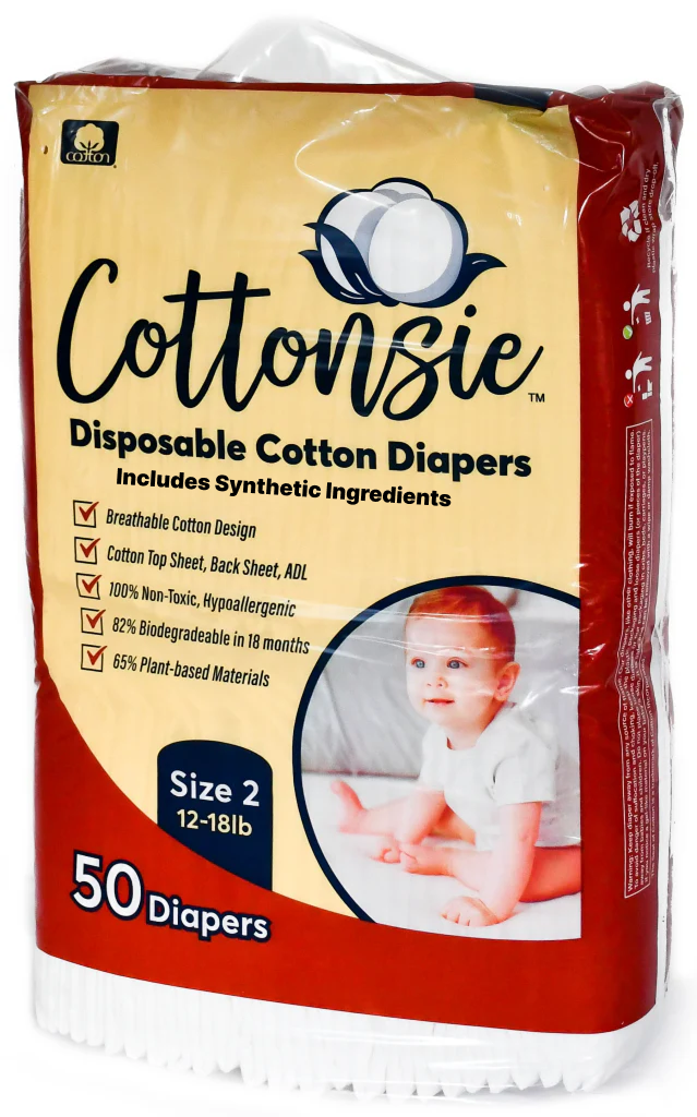 Disposable Cotton Diapers Size 2 (12 – 18 lbs)