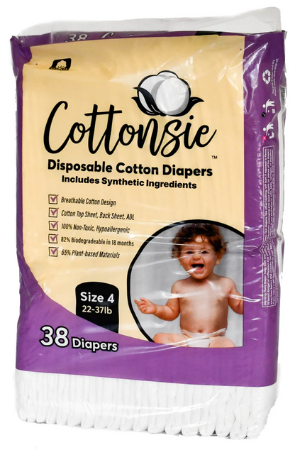Disposable Cotton Diapers Size 4 (22 – 37 lbs)