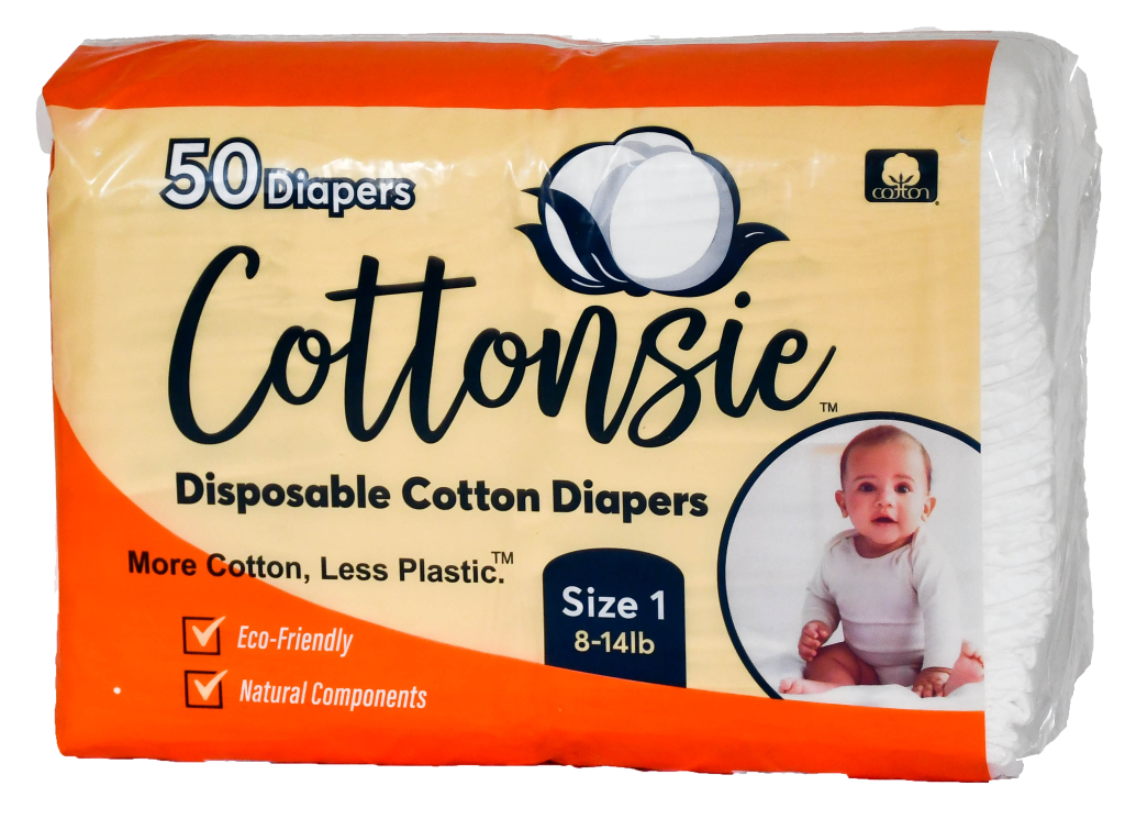Disposable Cotton Diapers Size 1 (8 – 14 lbs)