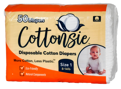 Disposable Cotton Diapers Size 1 (8 – 14 lbs)