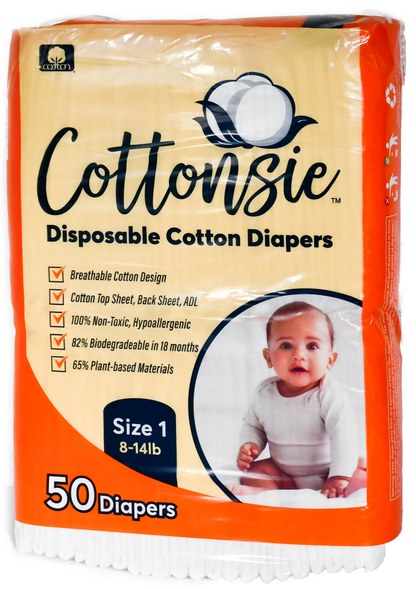 Disposable Cotton Diapers Size 1 (8 – 14 lbs)