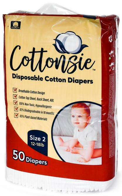 Disposable Cotton Diapers Size 2 (12 – 18 lbs)