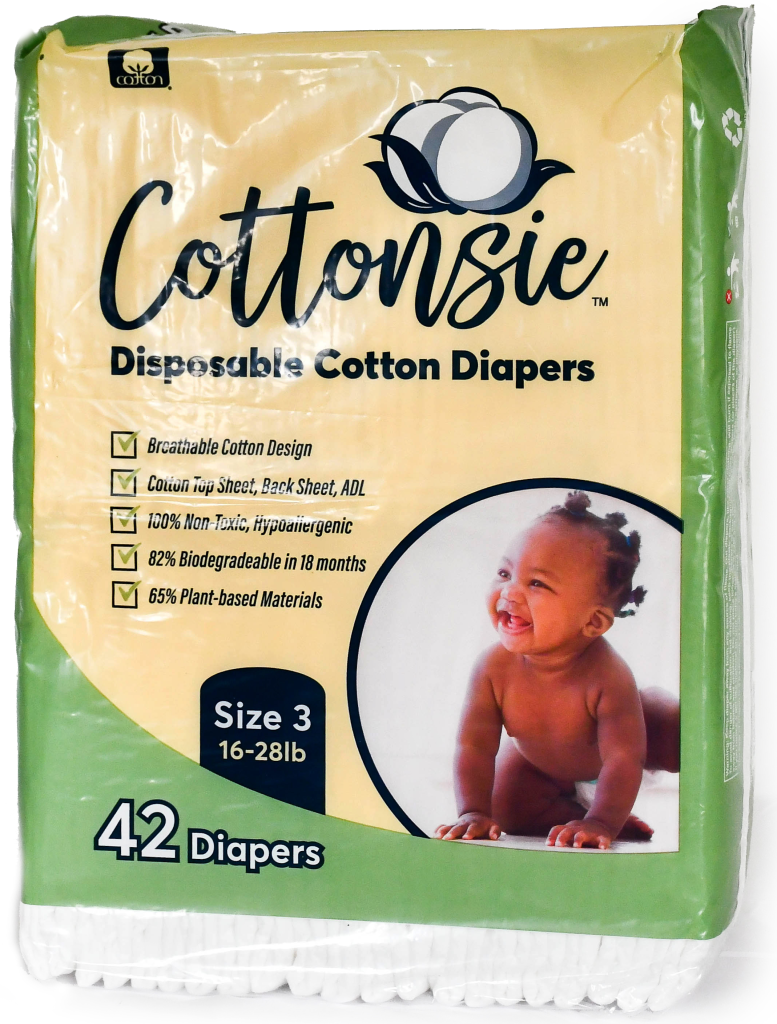 Disposable Cotton Diapers Size 3 (16 – 28 lbs)