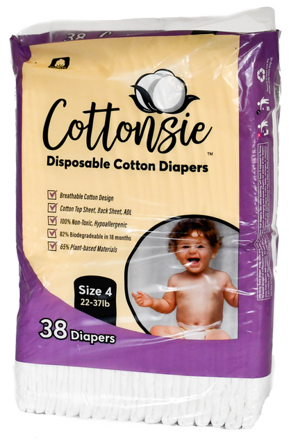 Disposable Cotton Diapers Size 4 (22 – 37 lbs)