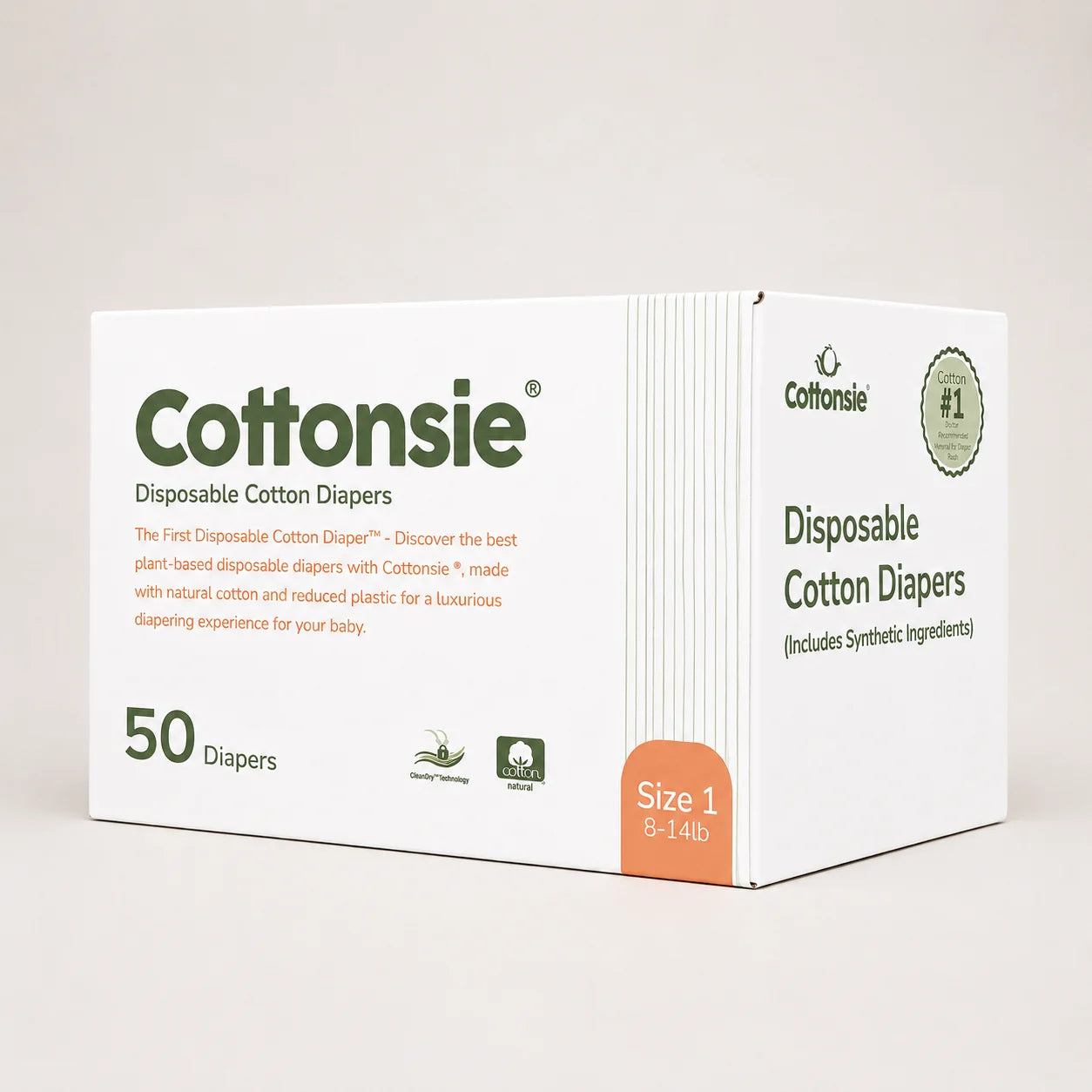 Disposable Cotton Diapers Size 1 (8 – 14 lbs)