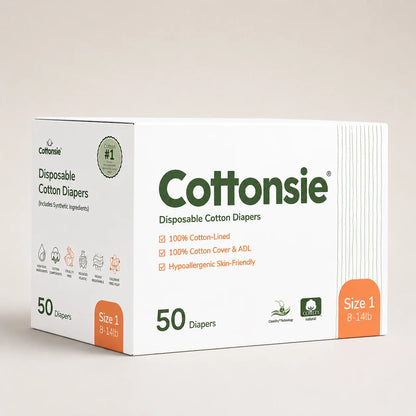 Disposable Cotton Diapers Size 1 (8 – 14 lbs)