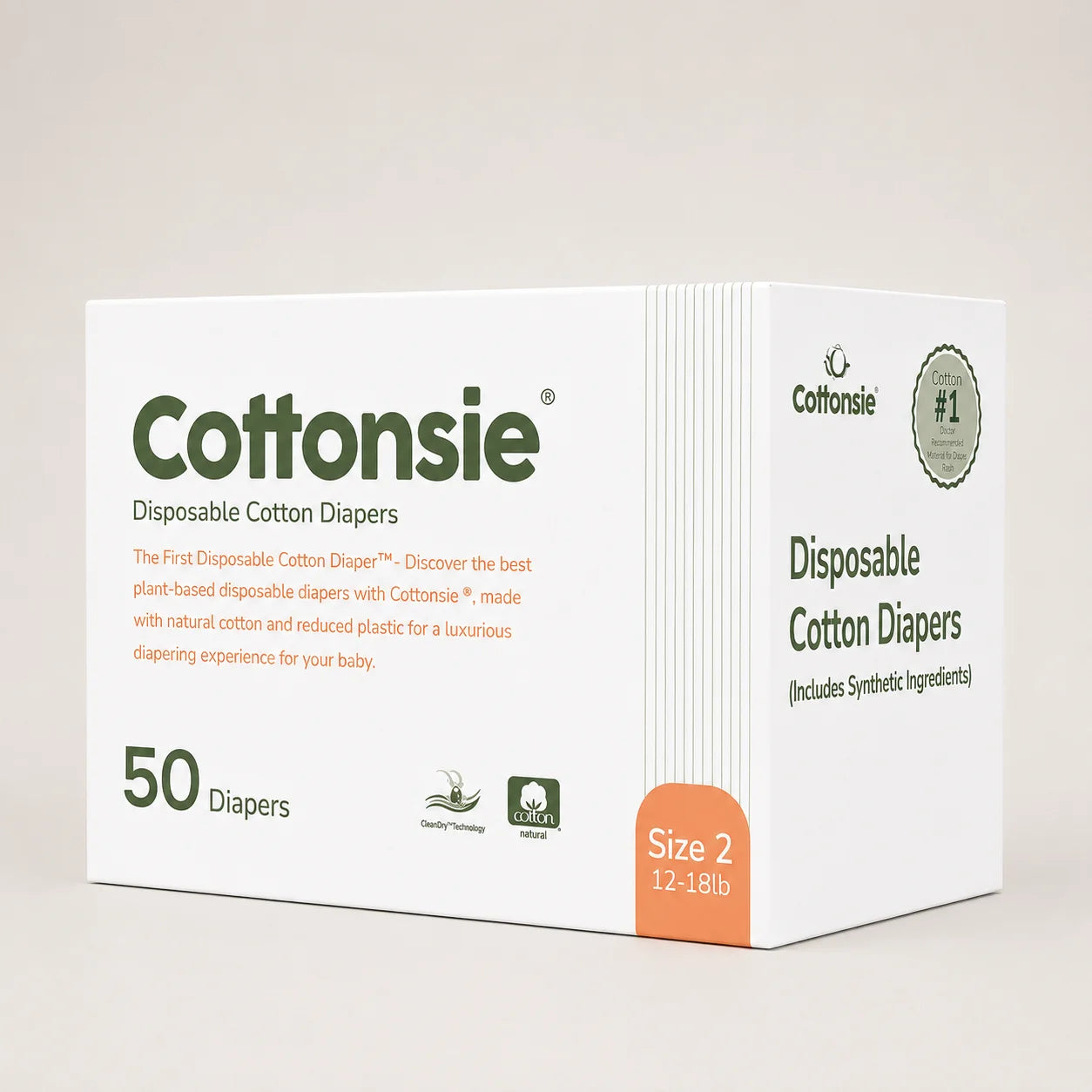 Disposable Cotton Diapers Size 2 (12 – 18 lbs) – Cottonsie